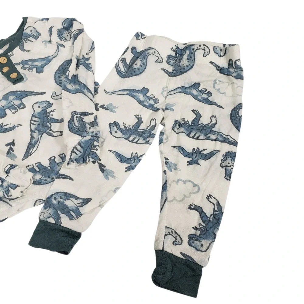 Stitch & Stone 12M Baby Pajamas Set Long Sleeve Dinosaur Print Snug Fit‎